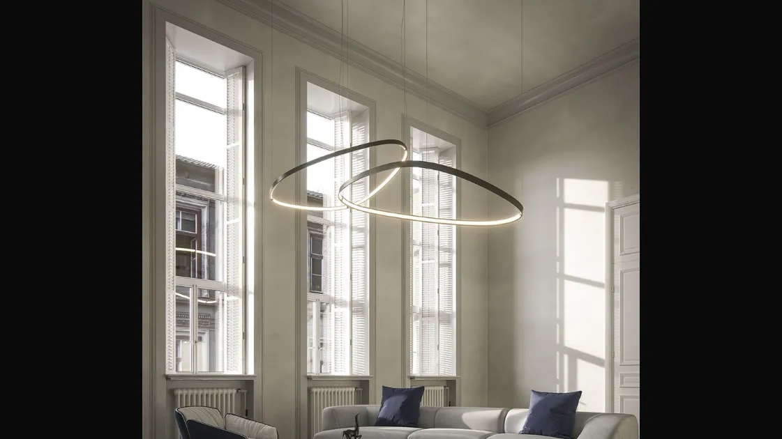 Magellano Magnum suspension lamp in titanium painted steel by Cattelan Italia