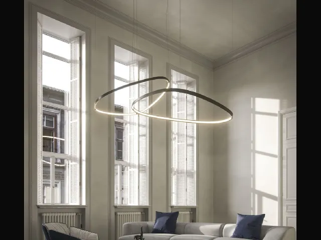 Magellano Magnum suspension lamp in titanium painted steel by Cattelan Italia