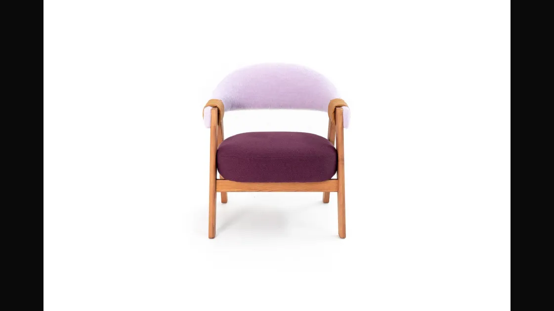 Mathilda padded armchair in fabric and wood by Moroso.