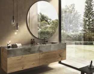 Wood and glass bathroom mobile 36e8 Project 2838 by Lago.