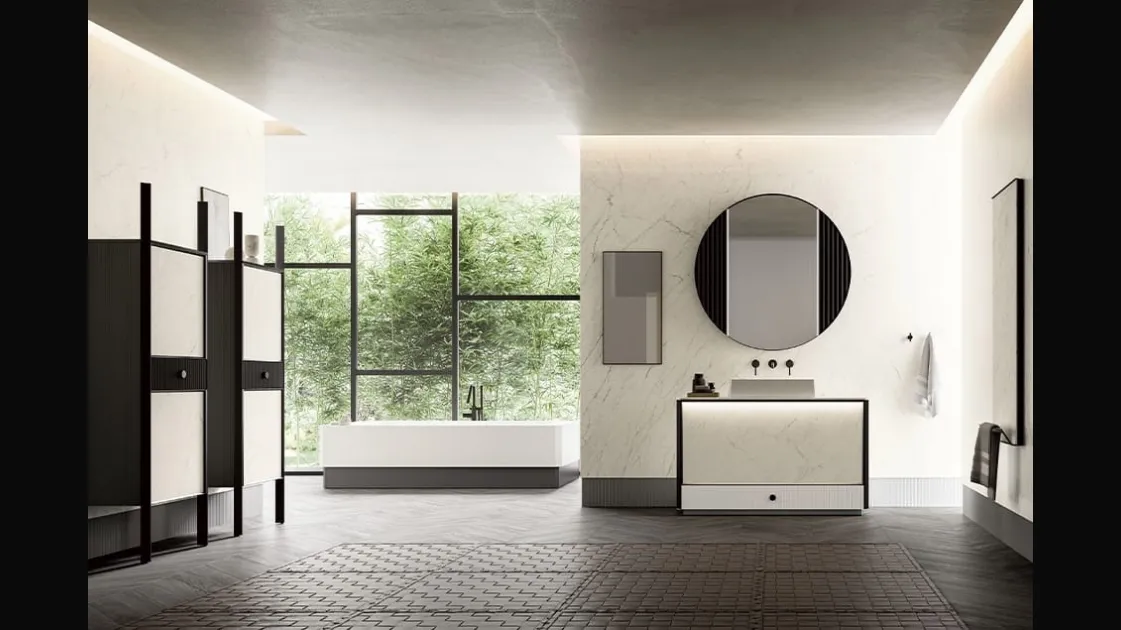 Bathroom Mobile Honey 02 in Laminam Statuarietto by Cerasa.