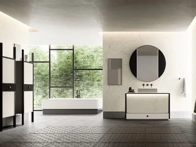 Bathroom Mobile Honey 02 in Laminam Statuarietto by Cerasa.