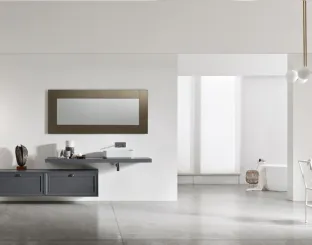 Suspended Bathroom Vanity Unit Opera 06 in Shadow Grey Ash by Arcom.