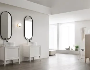 Floor-standing bathroom mobile Opera 08 in white ash from Arcom