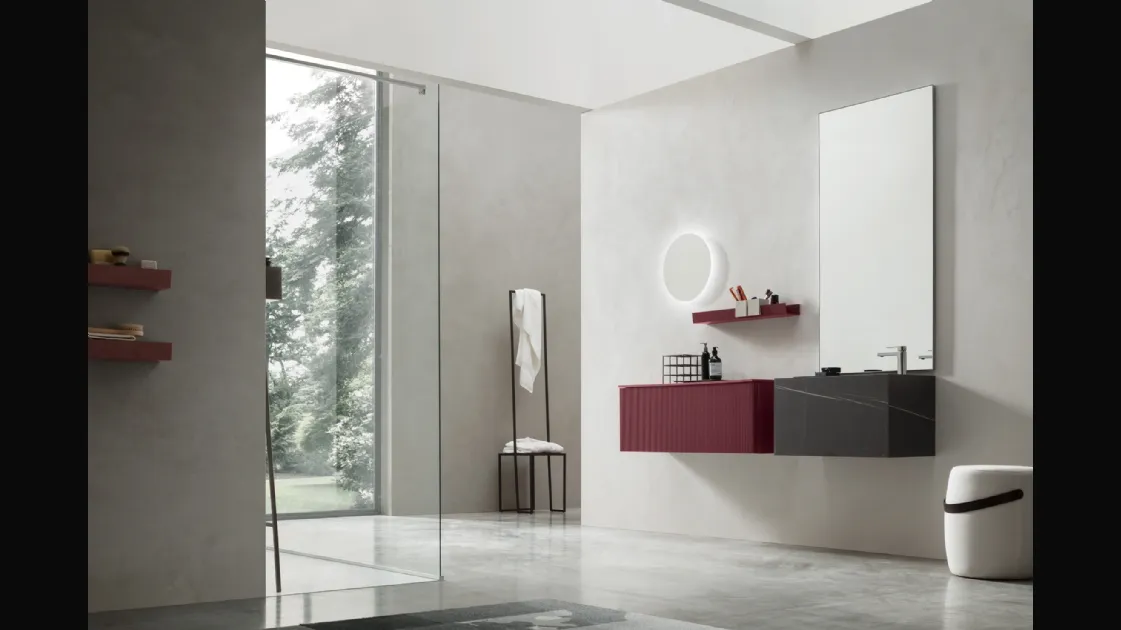 Suspended bathroom unit Wind 03 by Arcom.