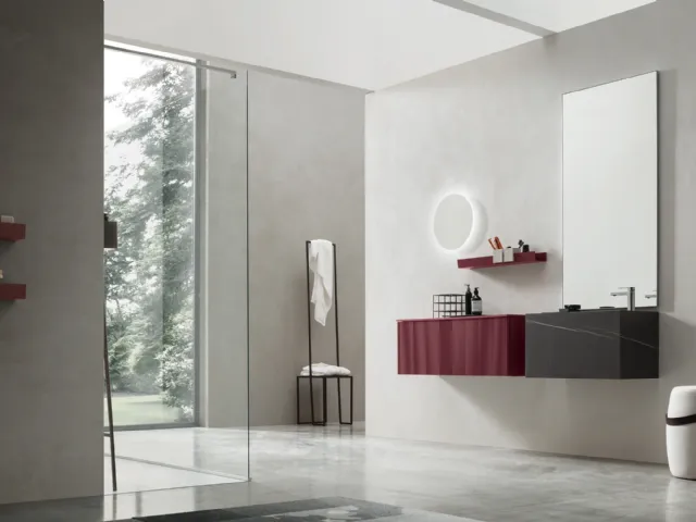 Suspended bathroom unit Wind 03 by Arcom.