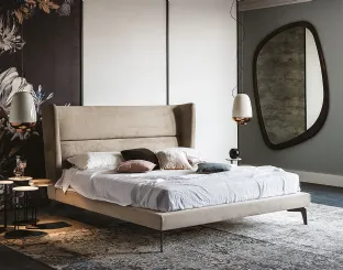 Double bed with Ludovic headboard by Cattelan Italia.