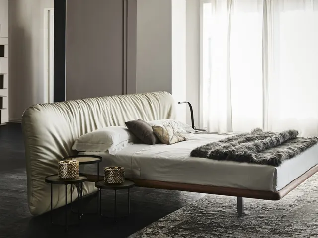 Marlon bed in faux leather by Cattelan Italia.