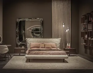 Pascal design bed in leather and fabric by Cattelan Italia.