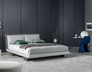 Bonaldo's Tara double bed in fabric and leather.