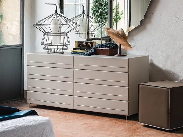 Cattelan Italia's wooden dresser covered in leather, called Dyno.