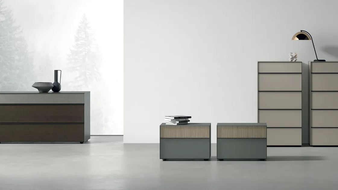 Night group Vinci in lacquered or wooden Tomasella.