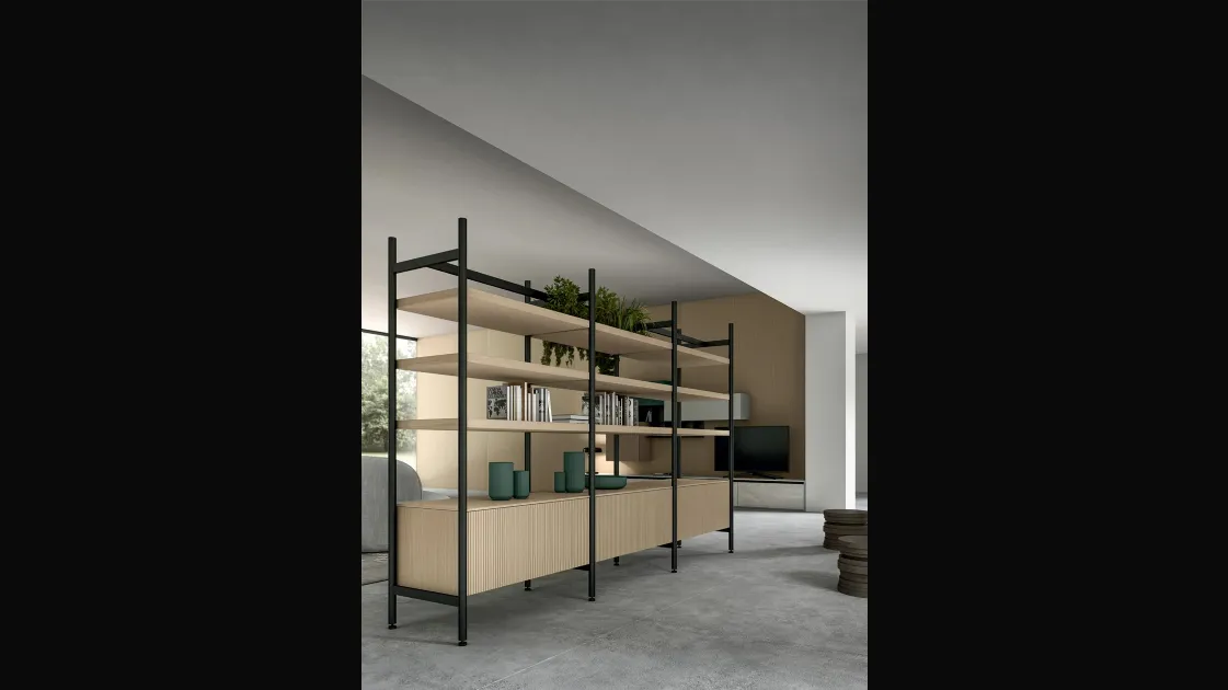 Living Glass dividing bookcase by Arredo3