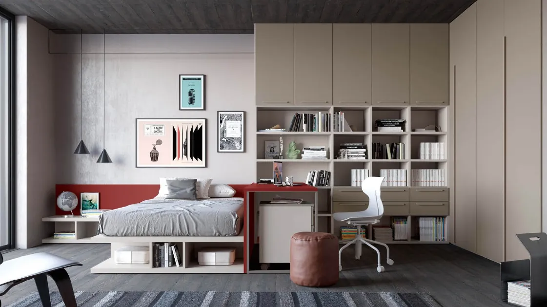 Modular bedroom Generation Z Composition C02 by Doimo Cityline.