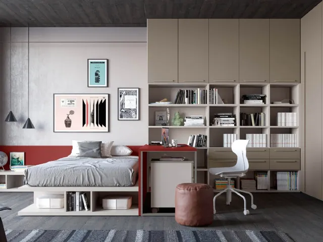 Modular bedroom Generation Z Composition C02 by Doimo Cityline.