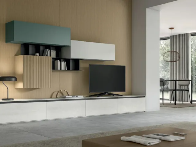 Living Glass fitted wall unit by Arredo3