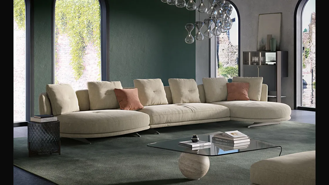 Cattelan Italia Douglas sofa with chaise lounge.