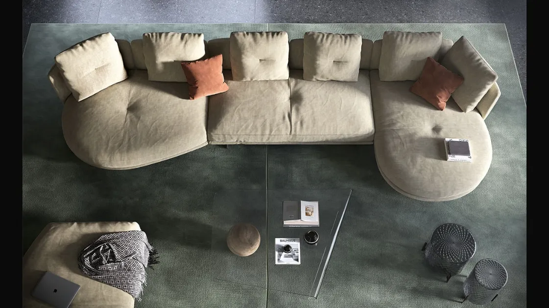 Sofa with peninsula Douglas by Cattelan Italia.