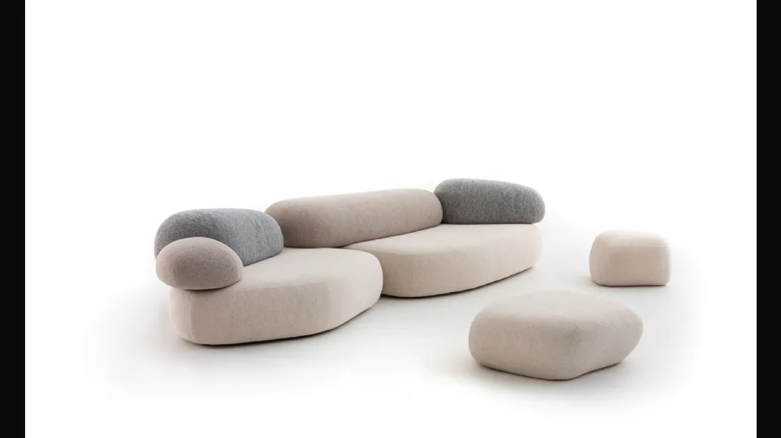 Moroso's linear Pebble Rubble sofa.