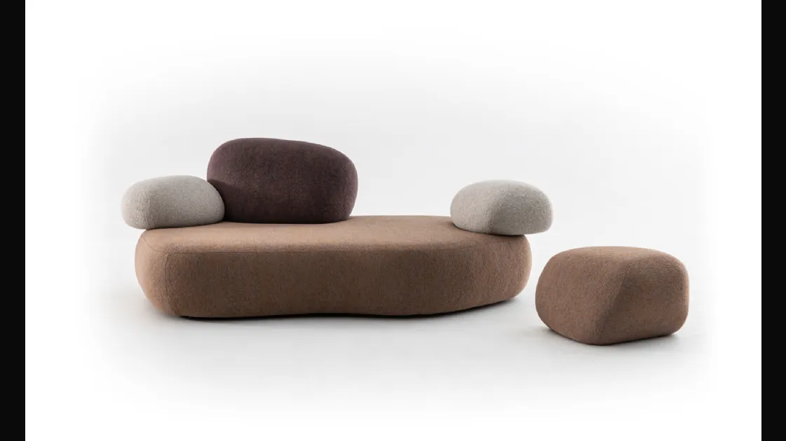 Linear sofa Pebble Rubble by Moroso.