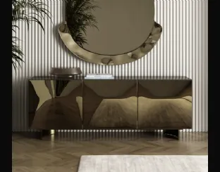 Eden sideboard in bronze mirror by Bontempi