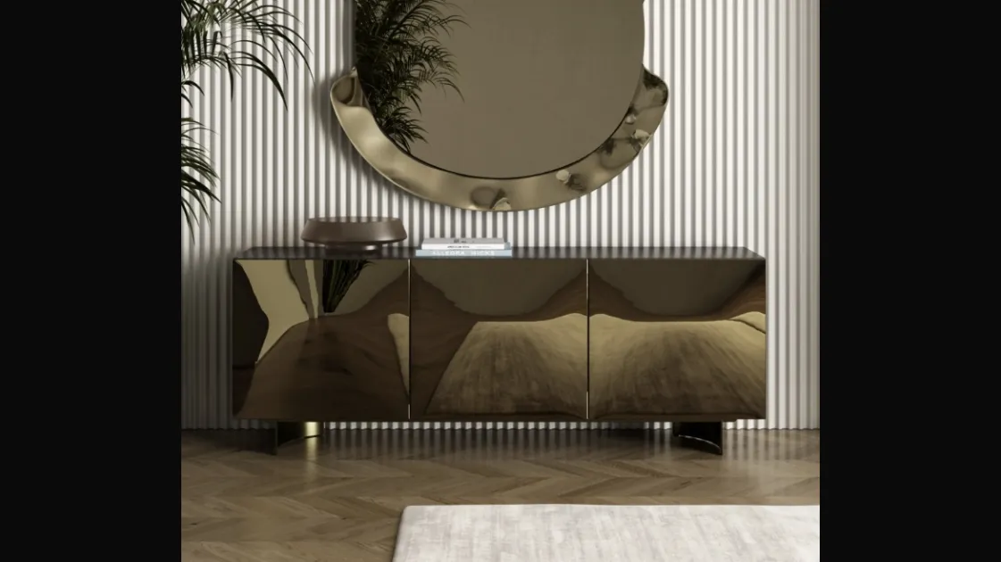 Eden sideboard in bronze mirror by Bontempi