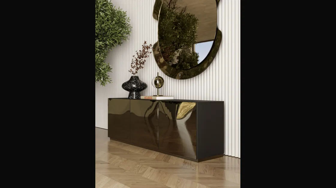 Eden sideboard in bronze mirror by Bontempi.