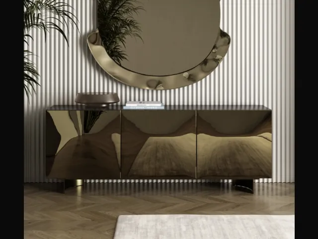 Eden sideboard in bronze mirror by Bontempi