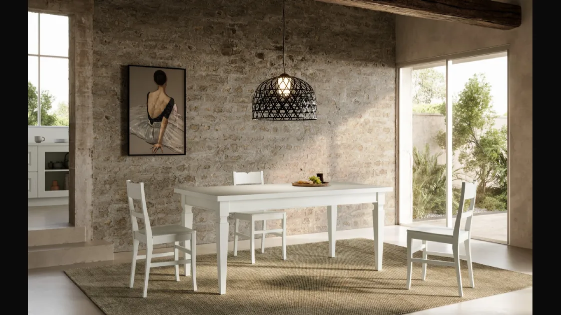 Extendable Asolo table made of solid ash wood by Arredo3.