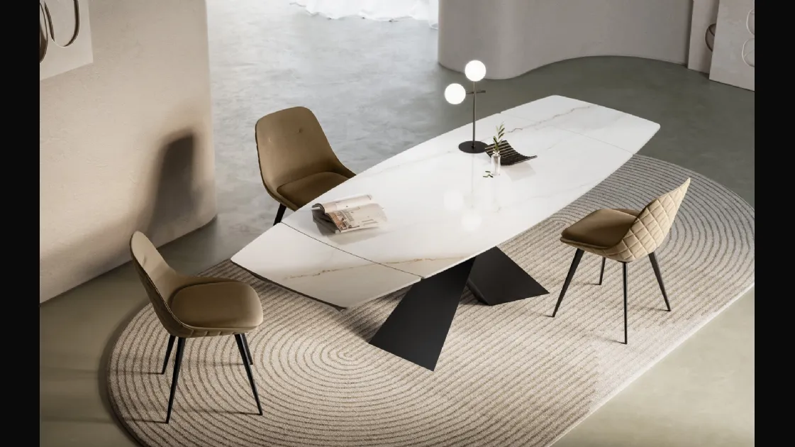 Extendable dining table in Fox gres by Arredo3.