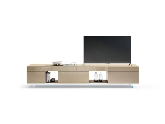 Mobile TV stand 36e8 2148 in glossy glass by Lago