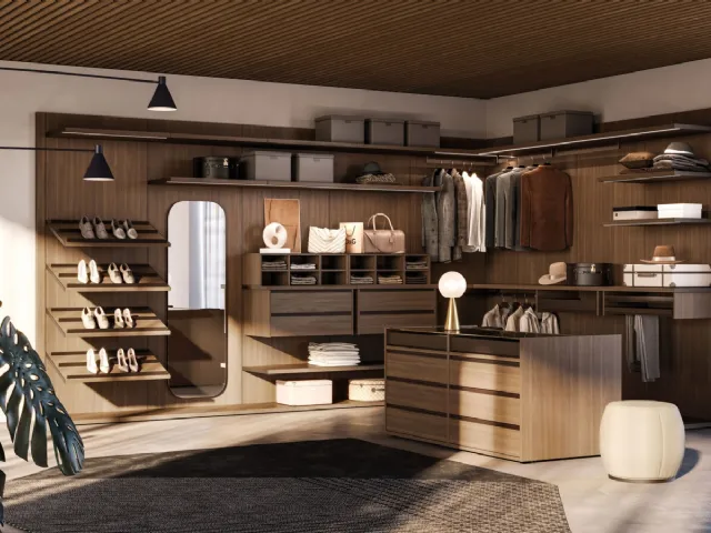 Walk-in Closet Scenario 02 in Rovere Rigato di Orme decor