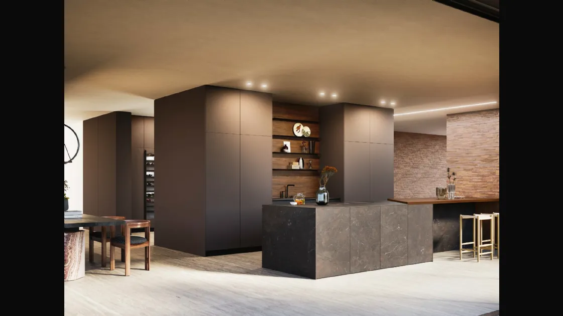 Aspen D23 Design Kitchen with Peninsula by Doimo Cucine