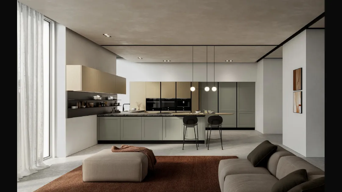 Modern kitchen with peninsula Meg 03 by Arredo3