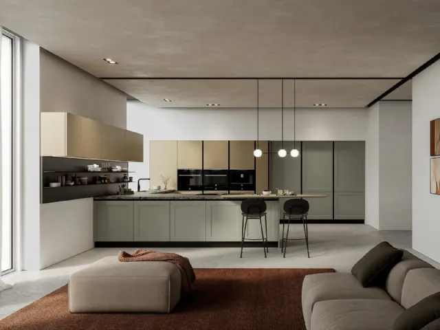 Modern kitchen with peninsula Meg 03 by Arredo3