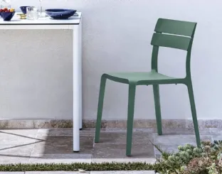 Rocket Green Outdoor stackable chair by Bontempi.